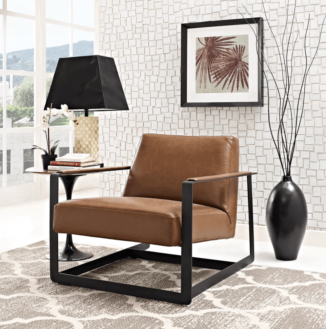 arhaus sarlow leather chair dupe