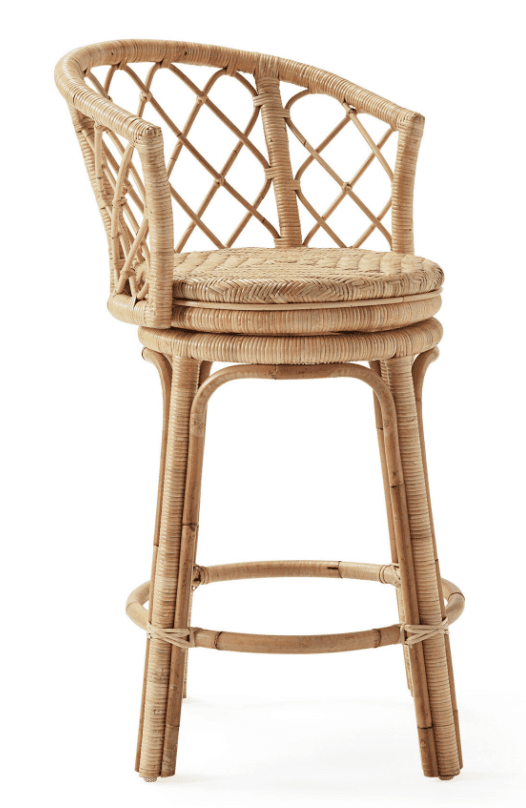 serena & lily avalon rattan stool dupe