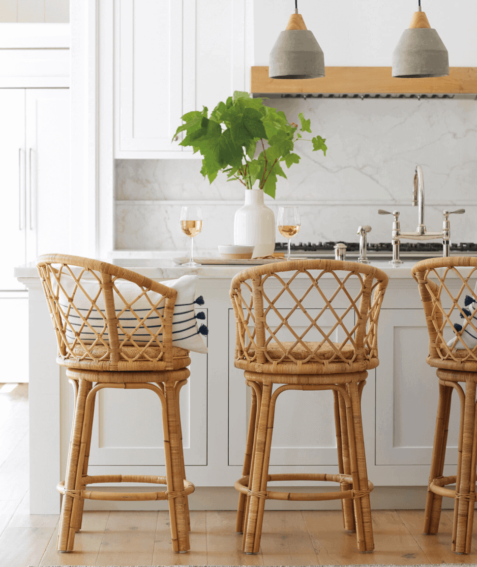 serena & lily avalon rattan stool dupe