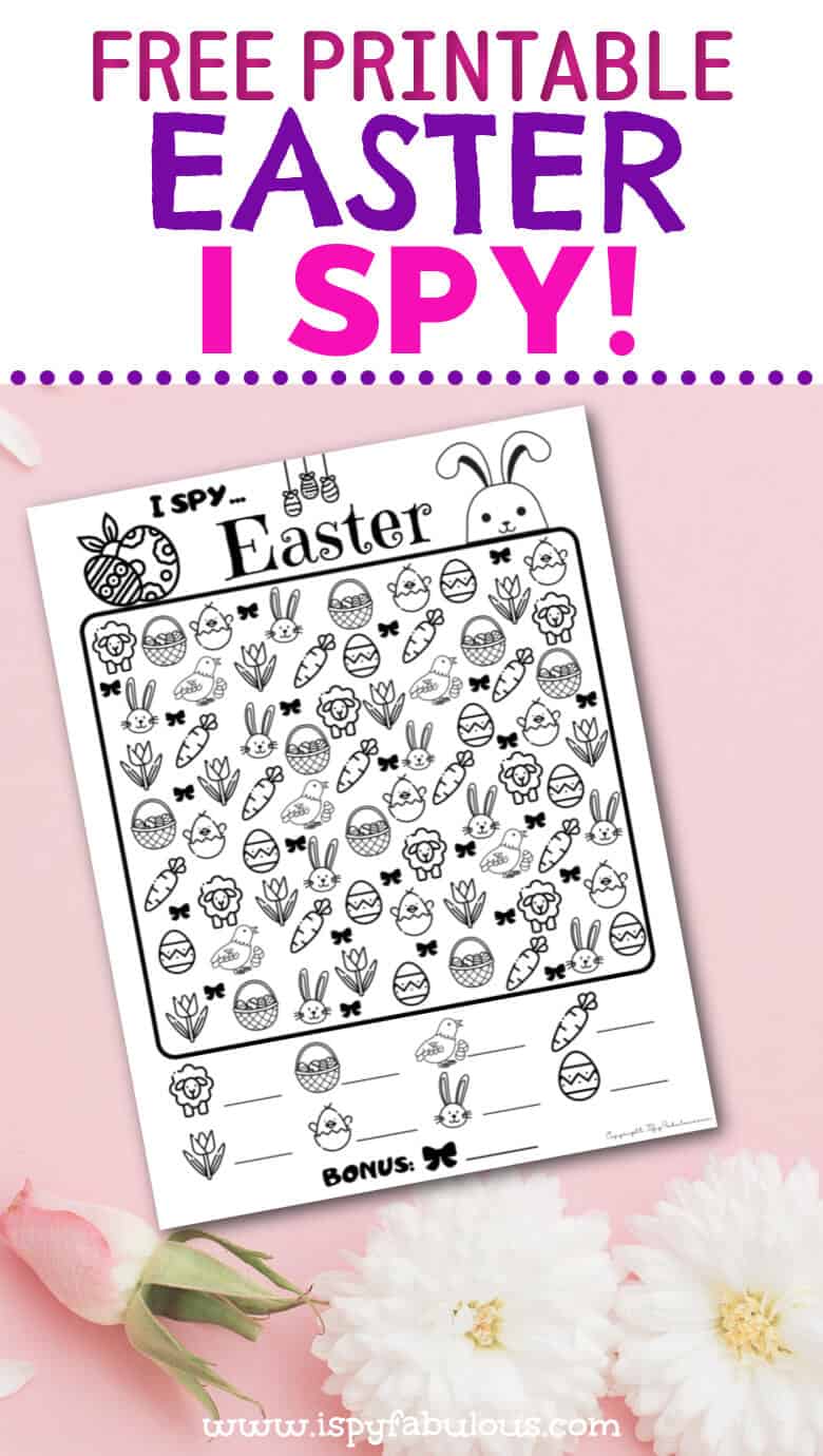 free Easter I Spy printable coloring page