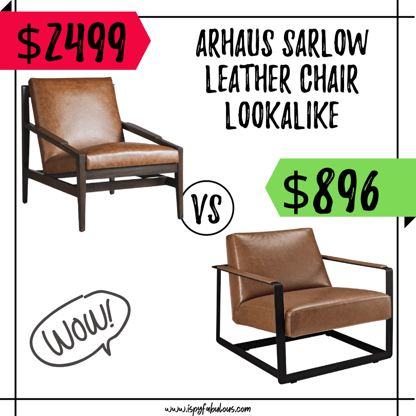 arhaus sarlow leather chair dupe