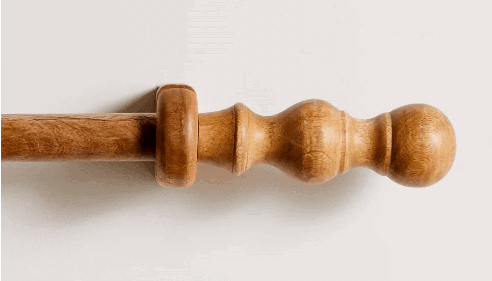 anthropologie kamala carved wood curtain rod dupes