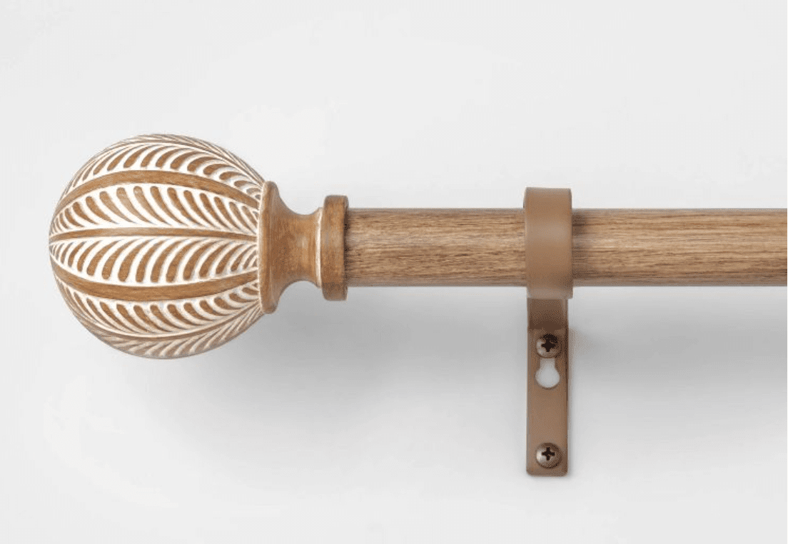 anthropologie kamala carved wood curtain rod dupes