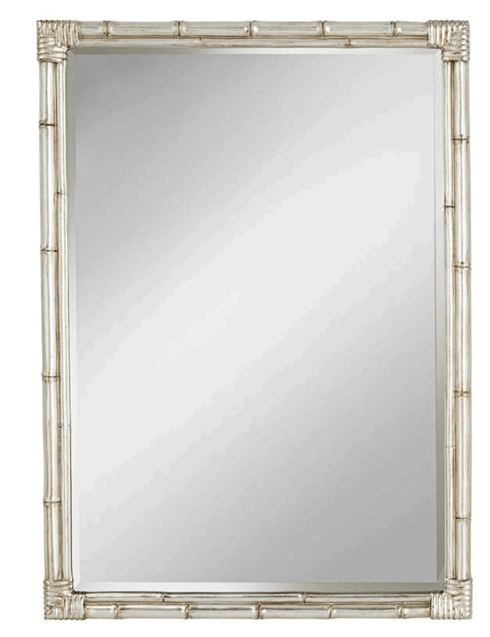 pottery barn silver bamboo wall mirror dupe