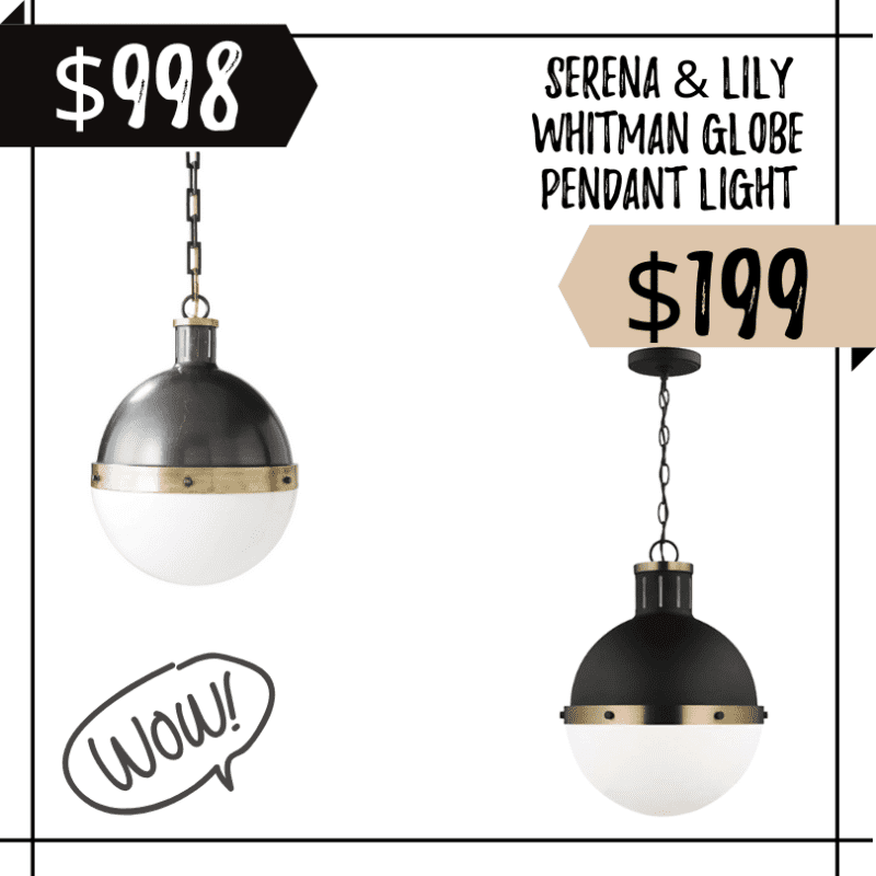 Fab Deal$: Serena & Lily Whitman Pendant (Globe Pendant Light)