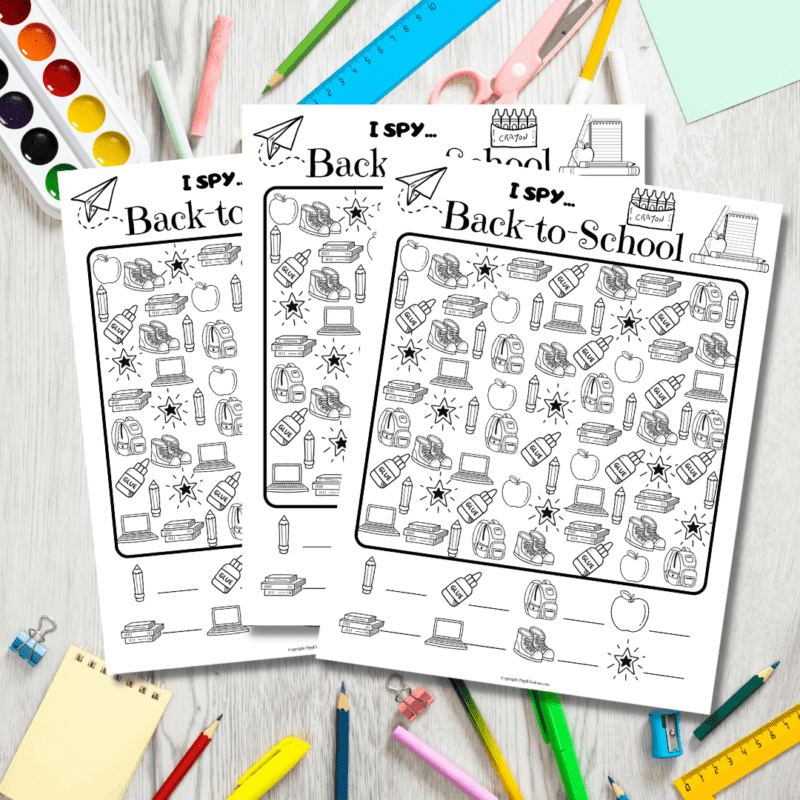 Free Back To School I Spy Printable