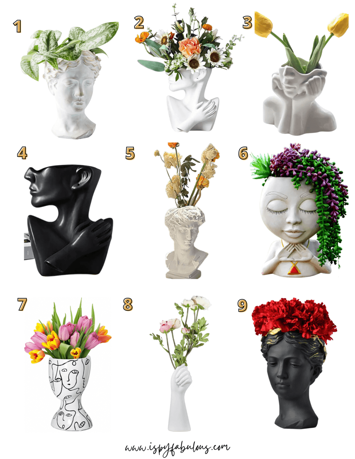 Anthropologie Grecian Bust Pot & 8 More Face Vases I Spy Fabulous