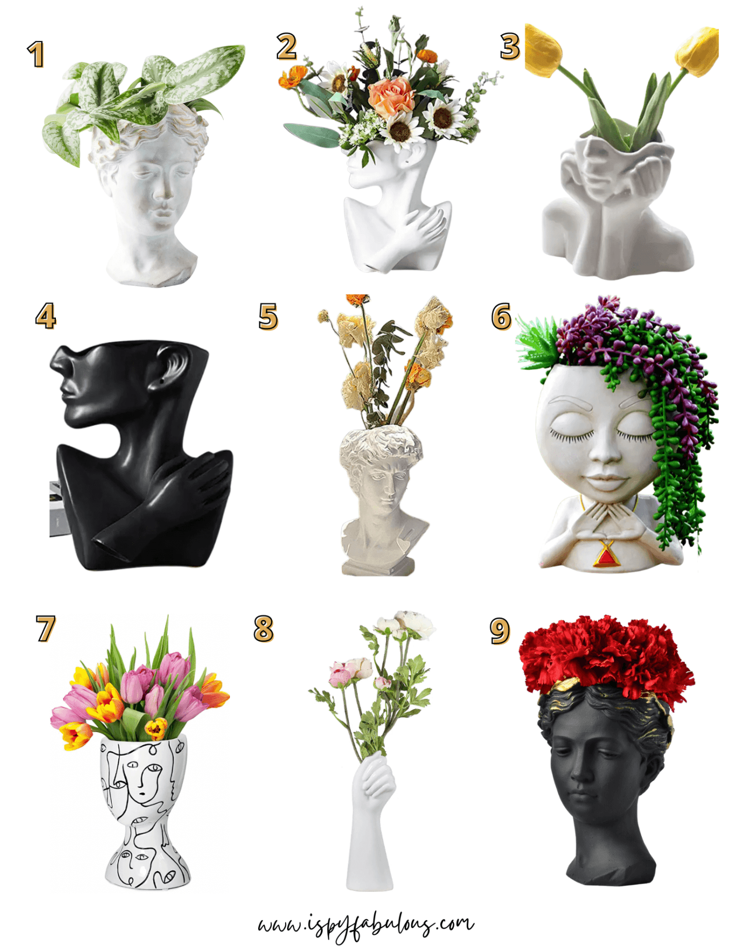 Anthropologie Grecian Bust Pot & 8 More Face Vases I Spy Fabulous