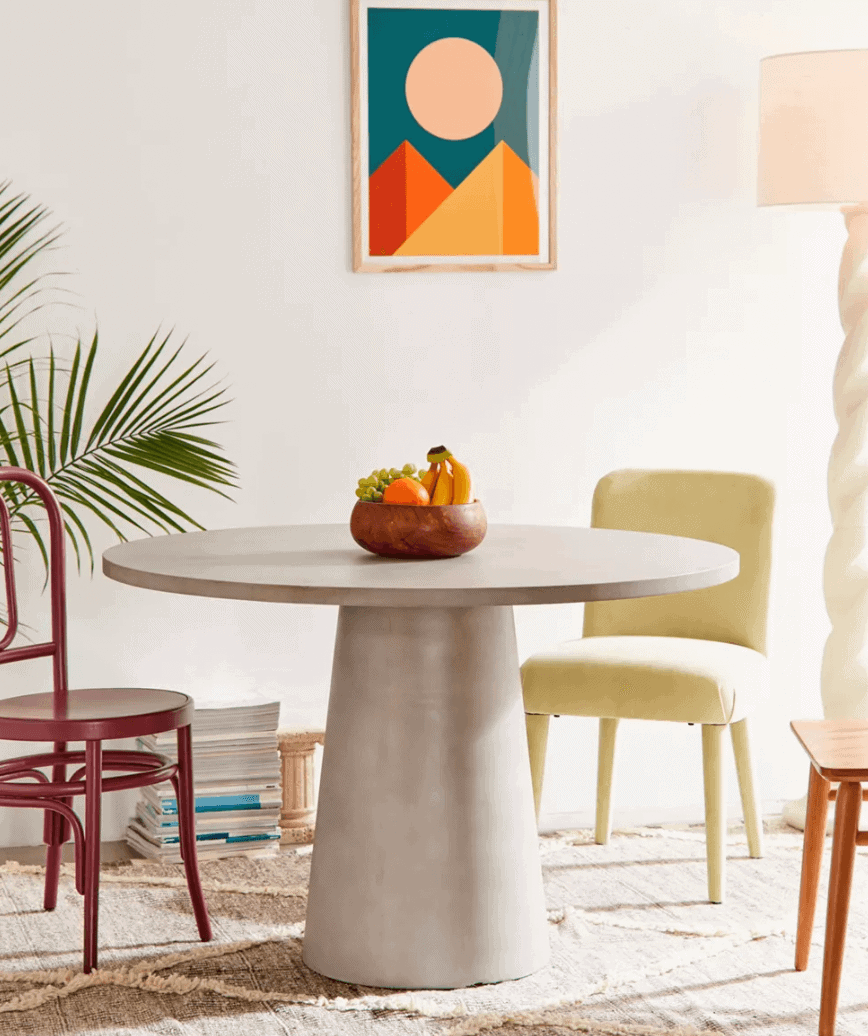 8 Chic Round Concrete Dining Tables For Indoor Or Outdoor I Spy Fabulous