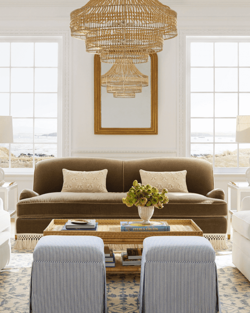 4 Striped Skirted Ottomans: Caitlin Wilson, Serena & Lily & Looks For Less
