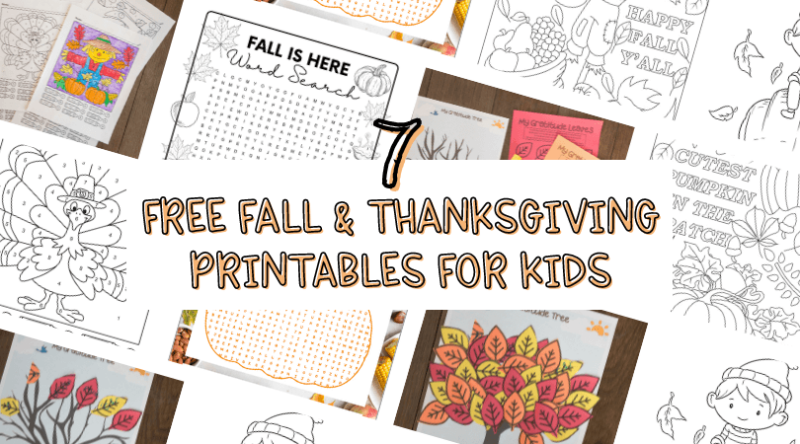 7 Free Thanksgiving Printables for Kids