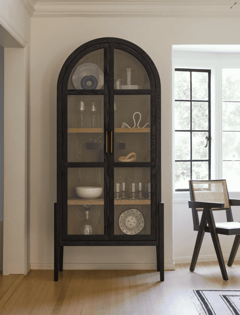 3 Arched Display Cabinets: Arhaus Hattie, Lulu & Georgia Apolline & World Market Amira
