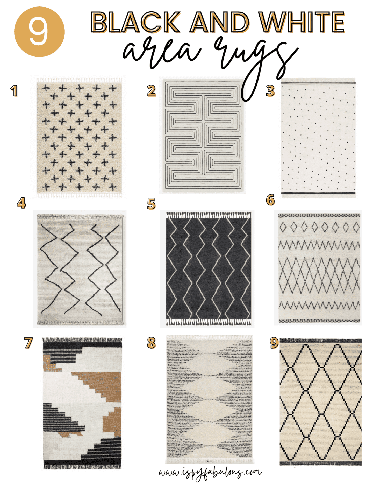9 Best Black and White Rugs with Geometric Designs I Spy Fabulous