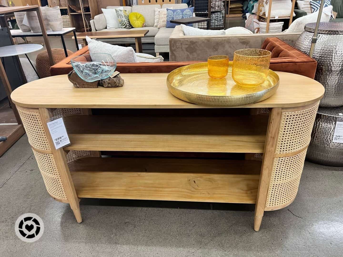 world market cane console