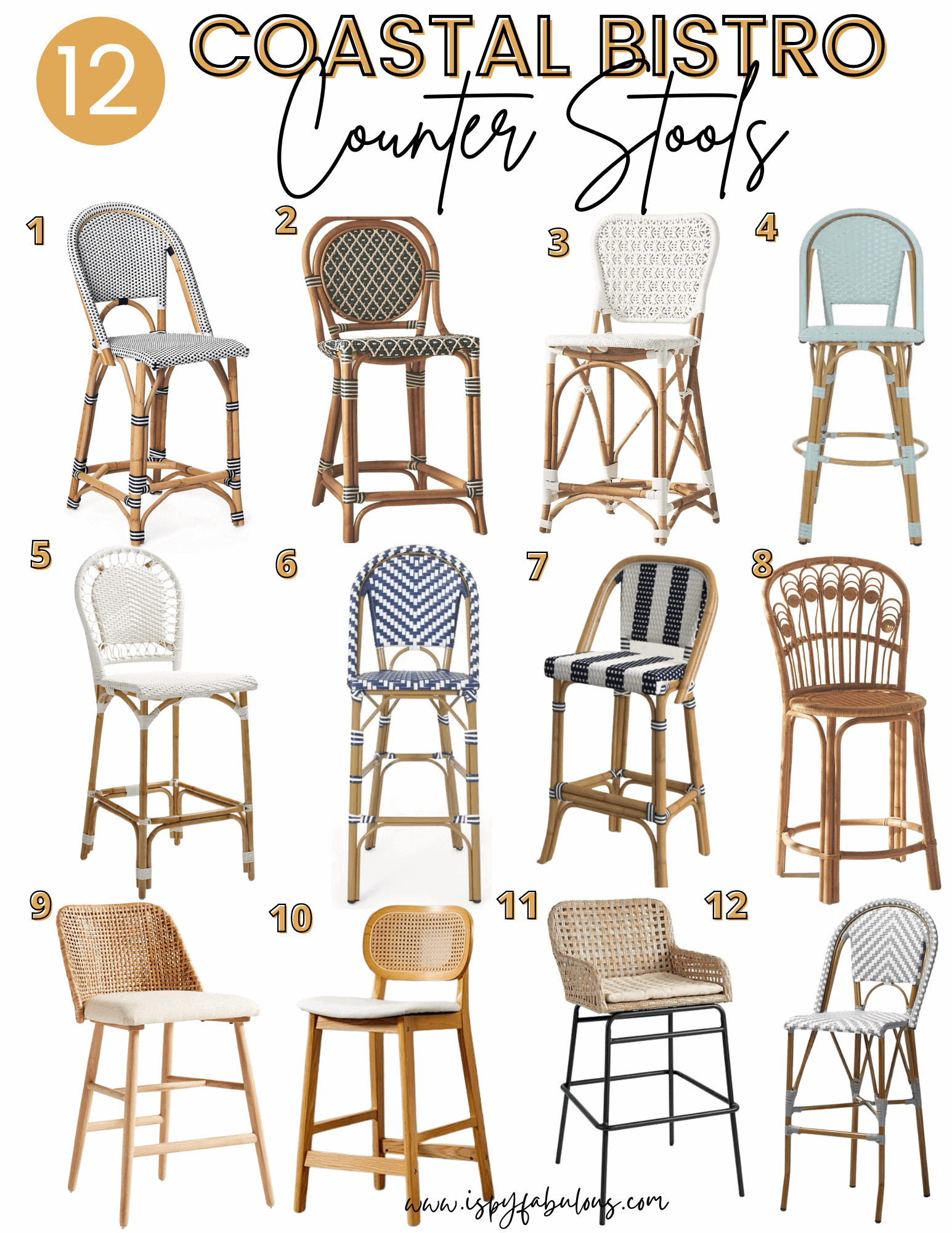 coastal bistro counter stools