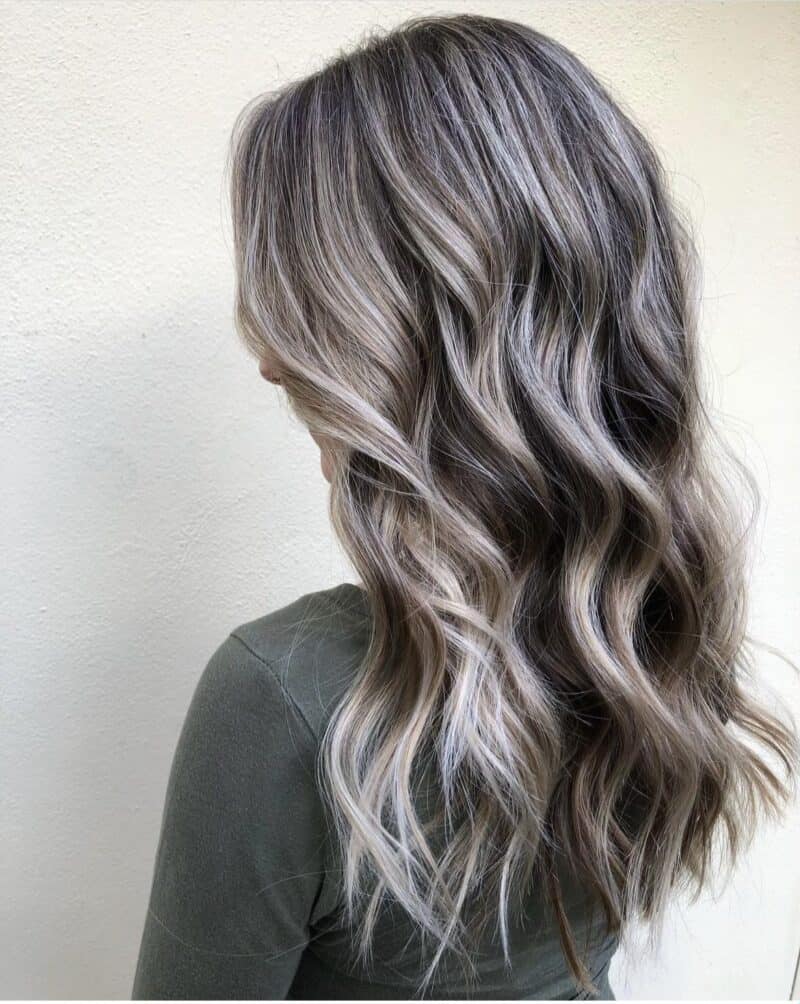 25 Chic Gray Blending for Dark Hair Color Ideas