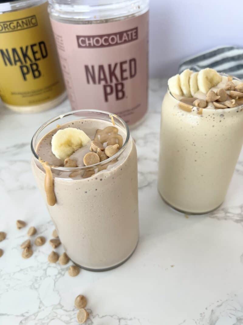 A Delicious Chocolate Peanut Butter Banana Smoothie With 30g Protein!