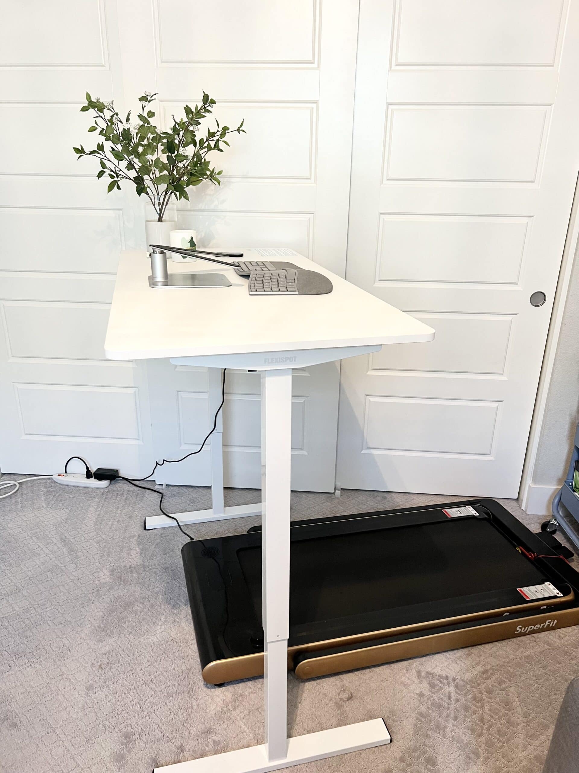 standing desk and walking pad