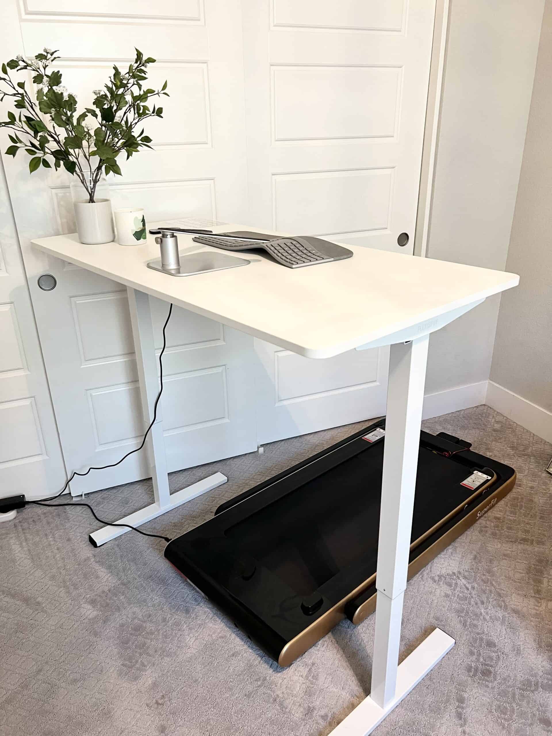 standing desk and walking pad