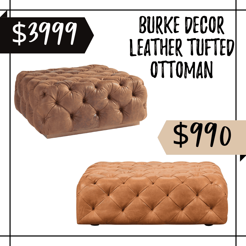 burke decor leather ottoman dupe