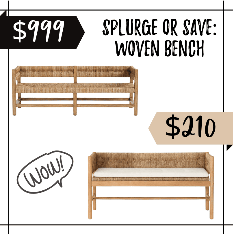 pottery barn malibu woven bench copycat