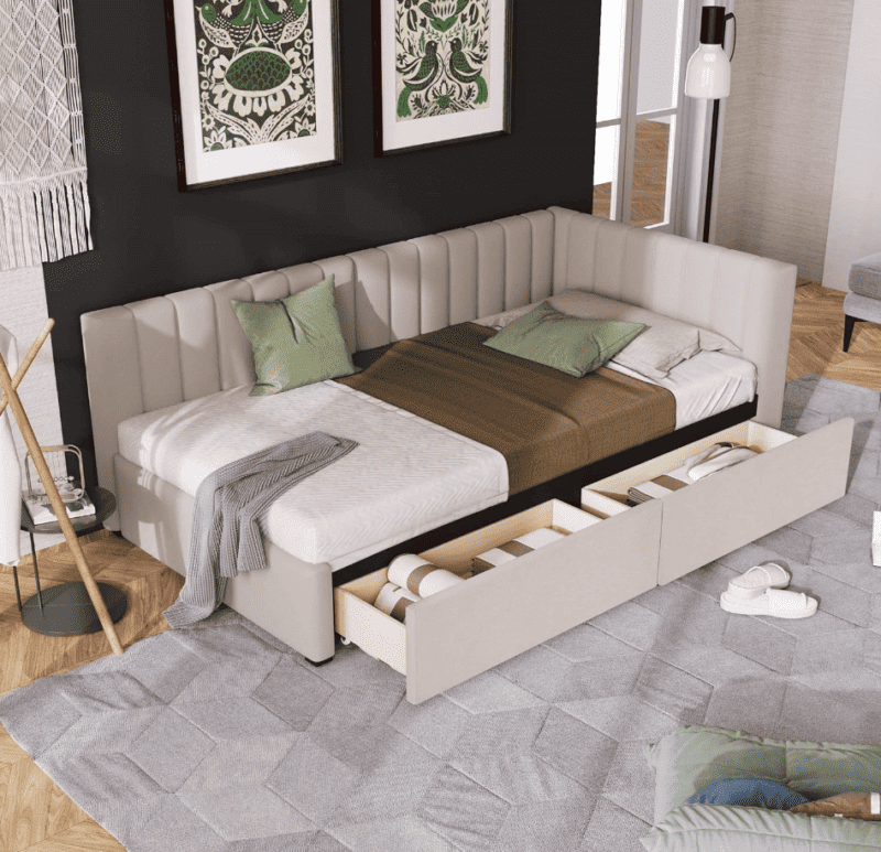Splurge or Save: Pottery Barn Avalon Upholstered Storage Corner Bed