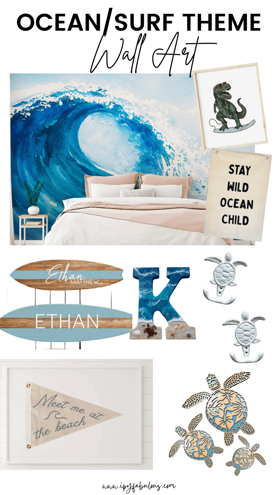 ocean and surf themed bedroom