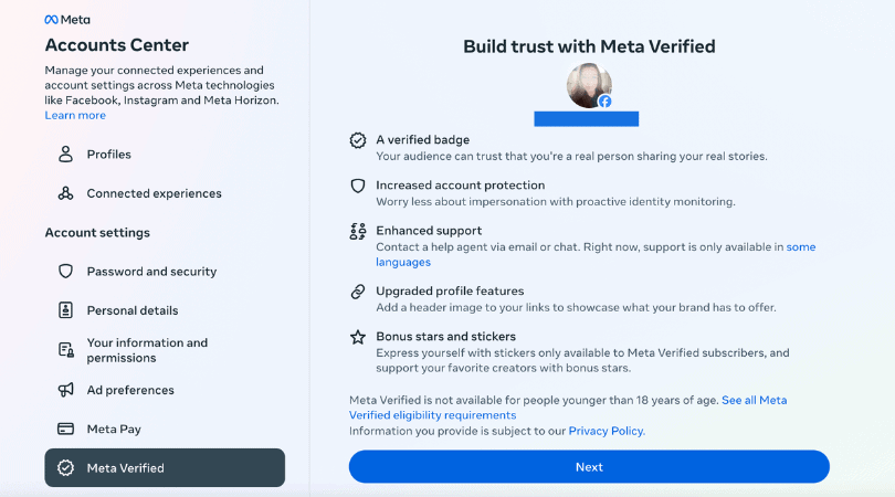 meta verified