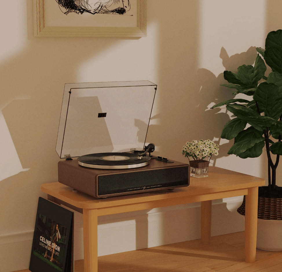 all in one record player with built in speakers