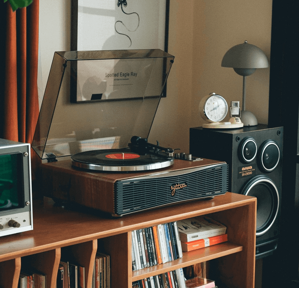 all in one record player with built in speakers