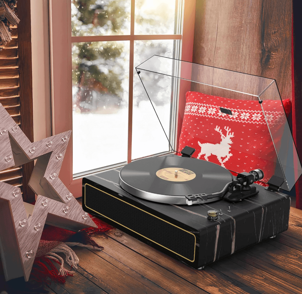 all in one record player with built in speakers