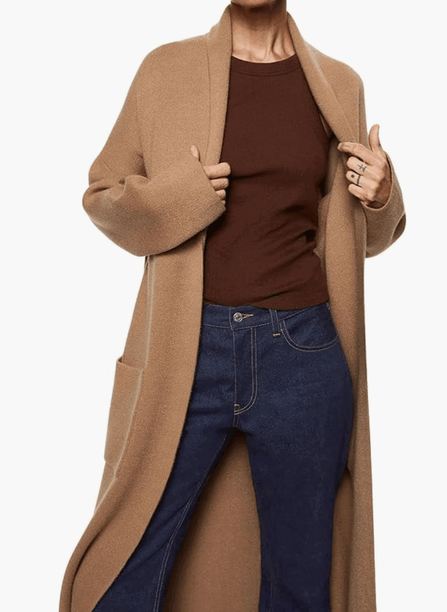 mango long cardigan dupe