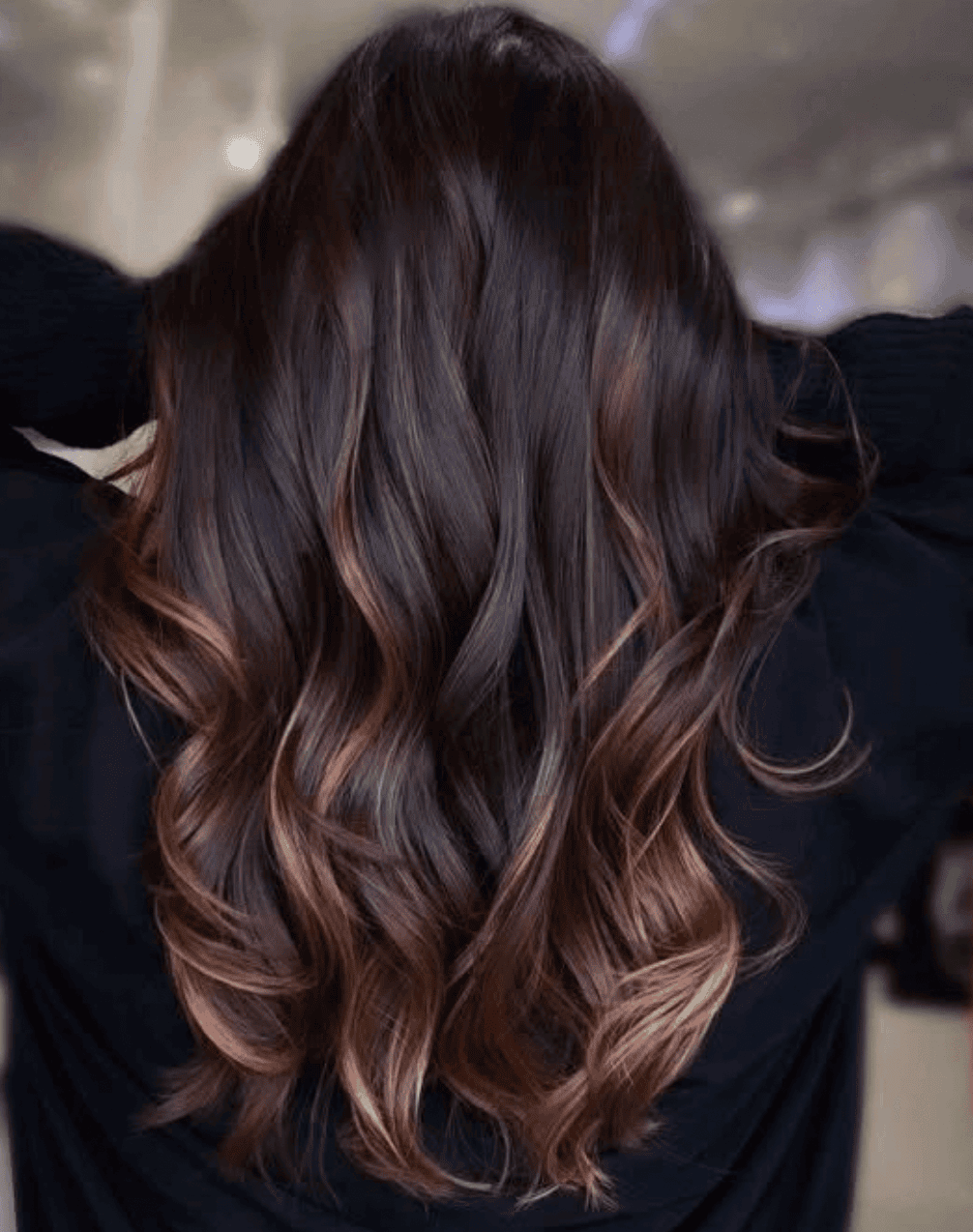 brown hair with caramel highlights winter hair color