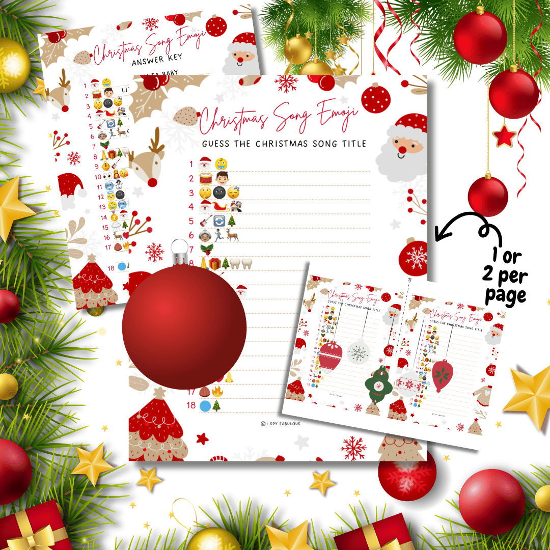 Christmas Song Emoji printable game
