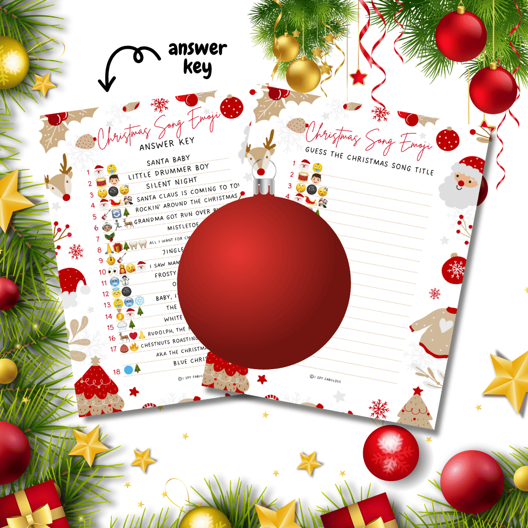 Christmas Song Emoji printable game