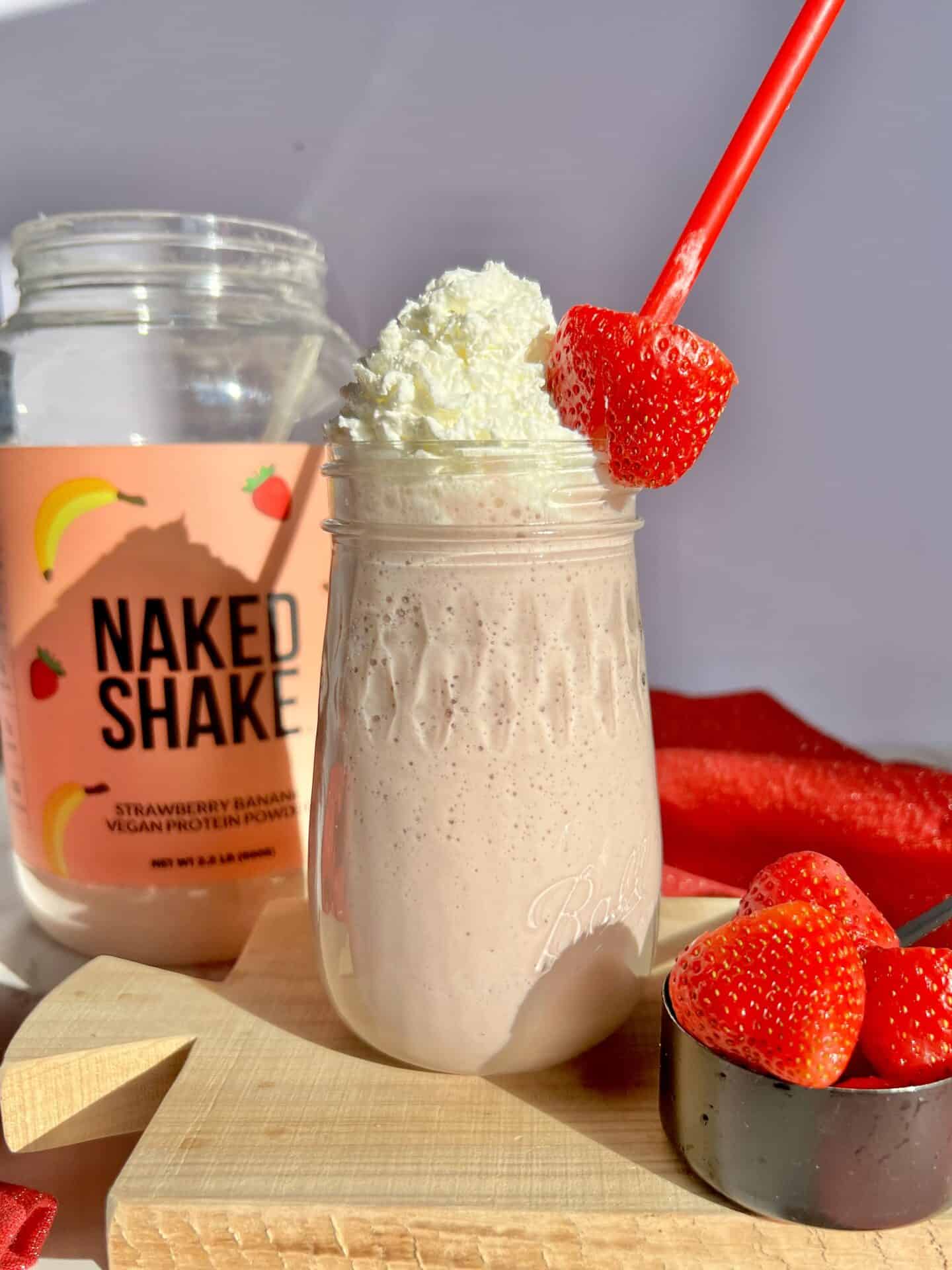 naked shake strawberry banana protein powder