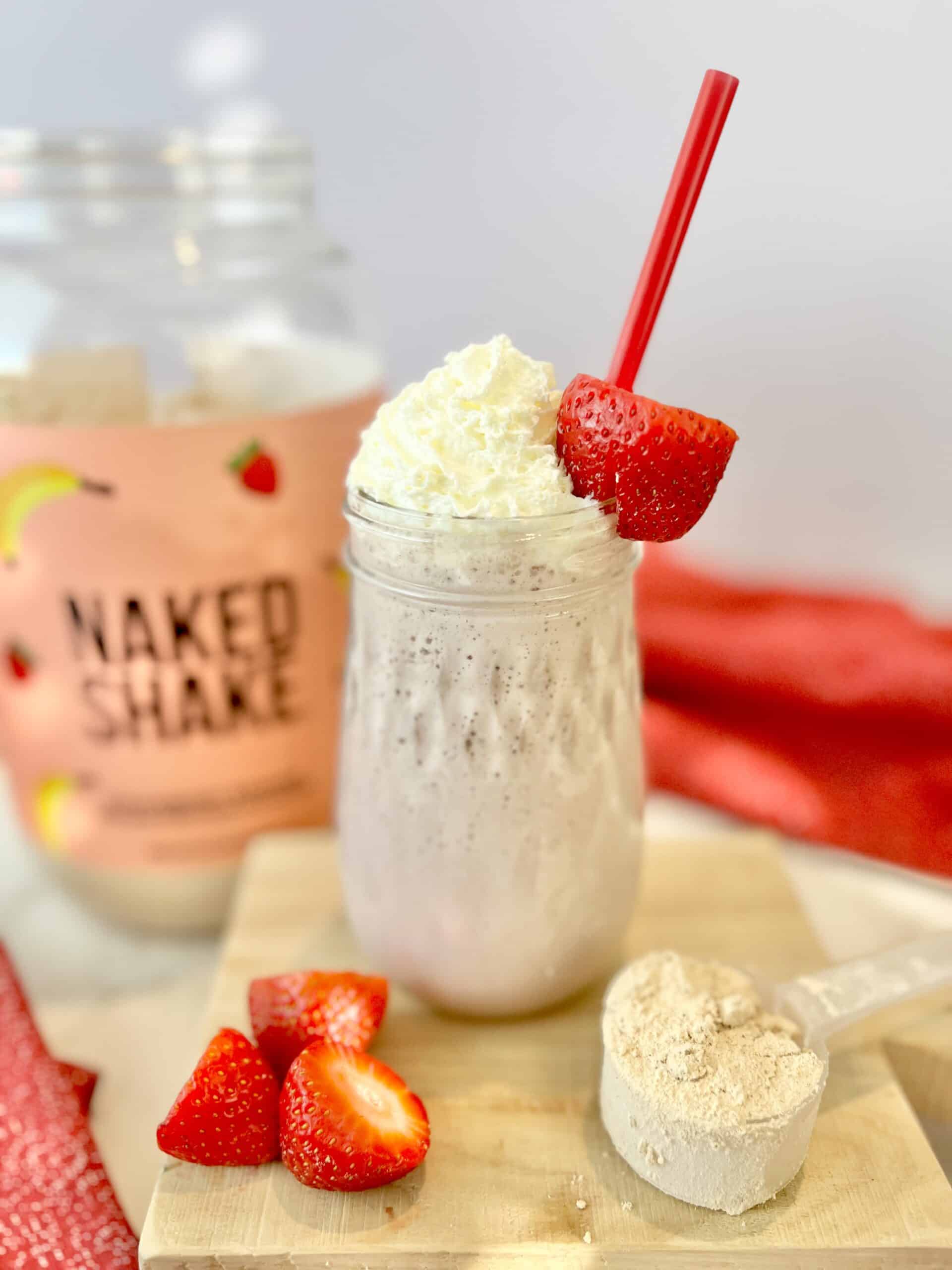 naked shake strawberry banana protein powder