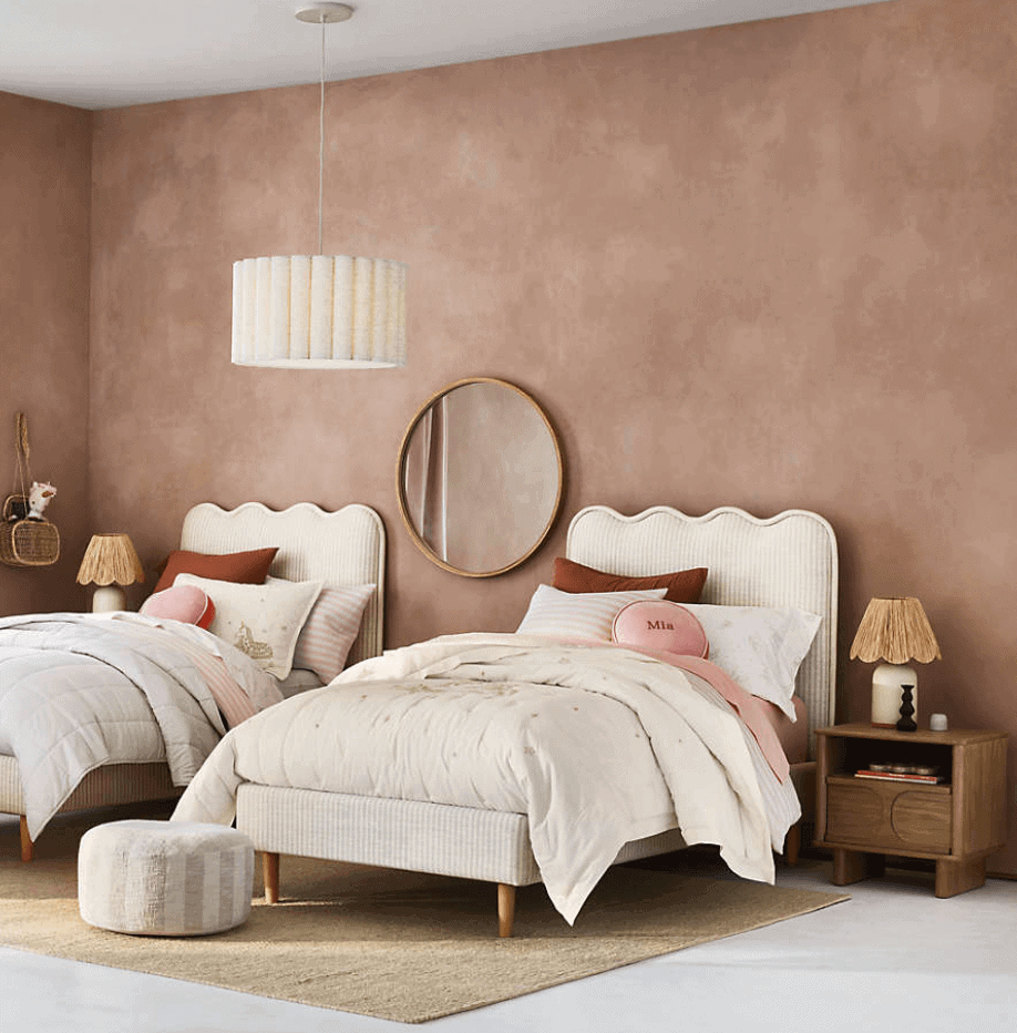 upholstered scalloped bed