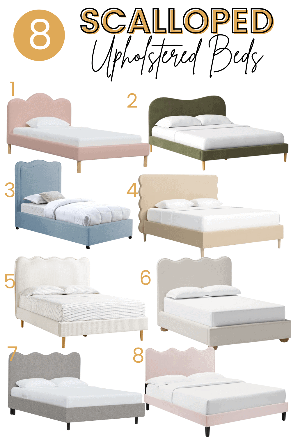 upholstered scalloped bed