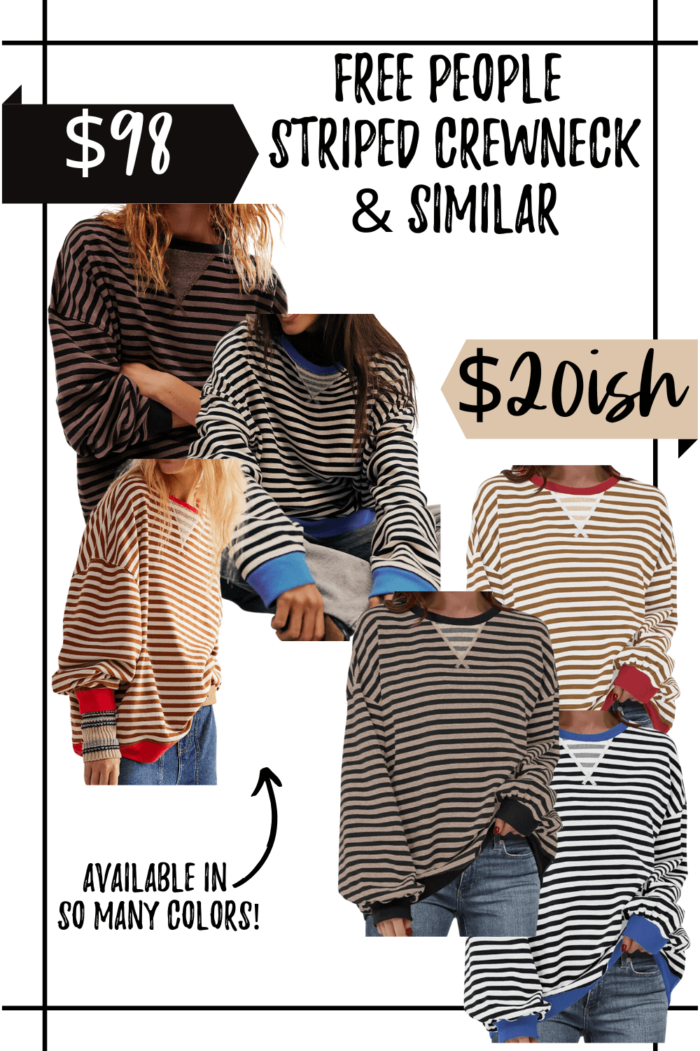 Free People oversized crewneck lookalike