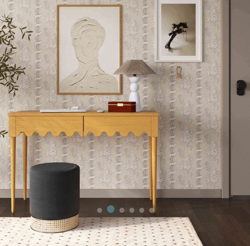 skirted scalloped console 