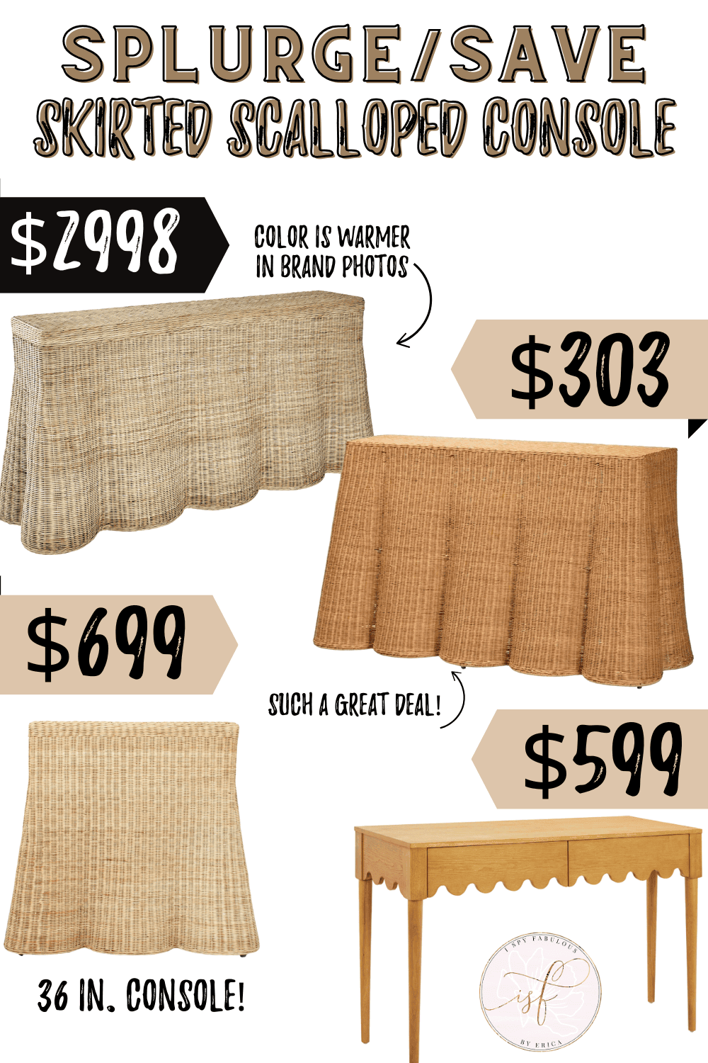 skirted scalloped console 