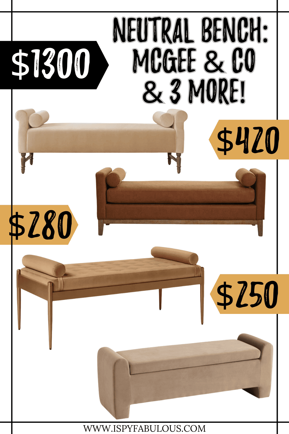 McGee & Co Asher Bench, neutral bench