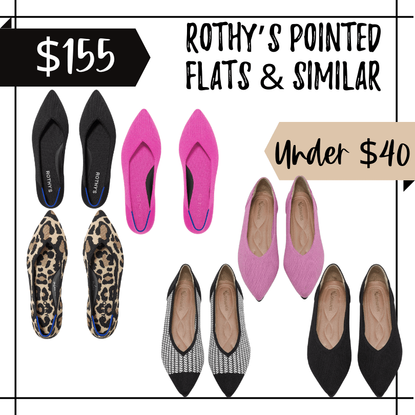 Rothy's pointed toe flat dupes