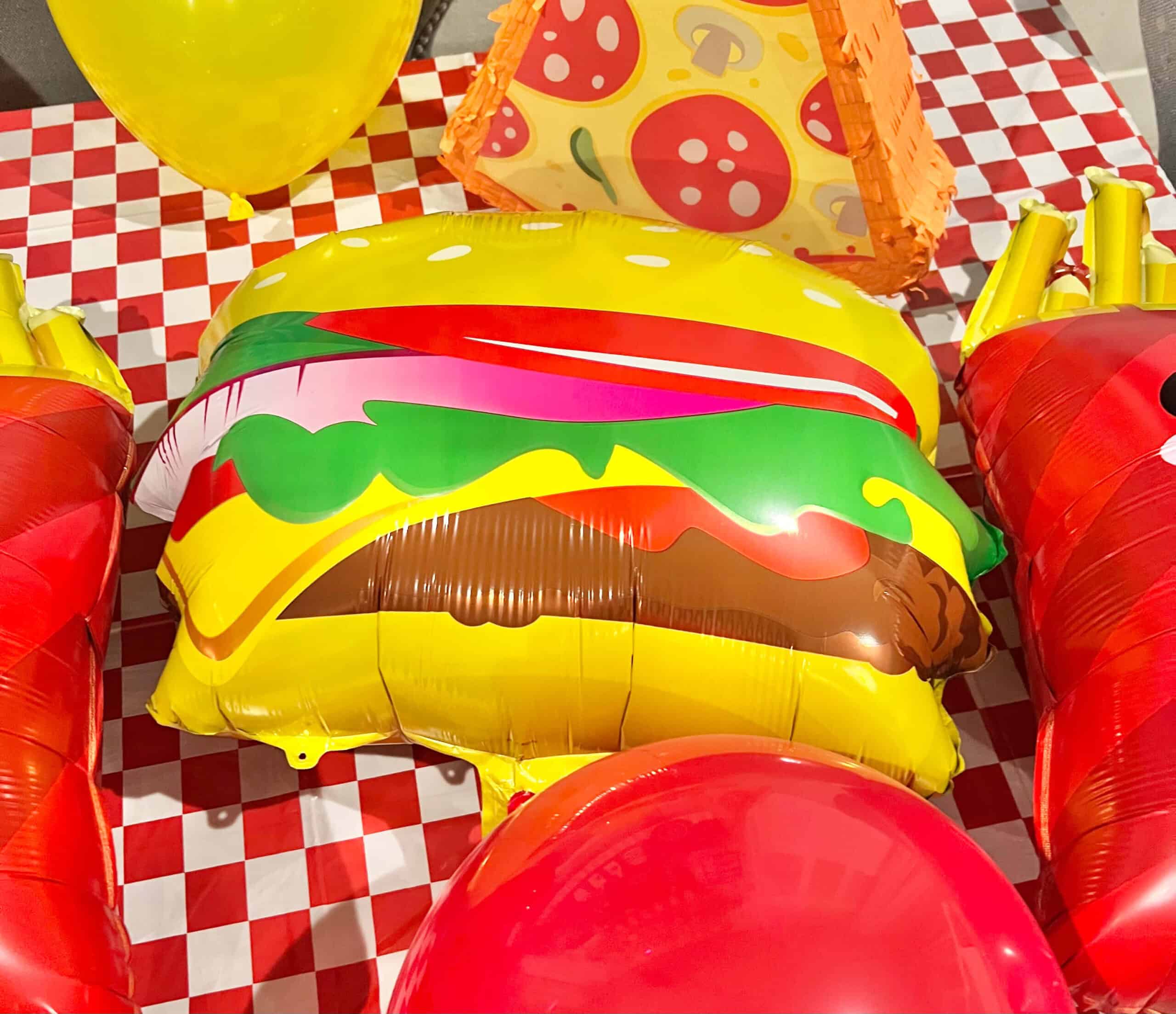 thumbnail image 2 of 18in Cheeseburger Foil Balloon – Food Theme Party Decor, Multicoloured 2 of 6